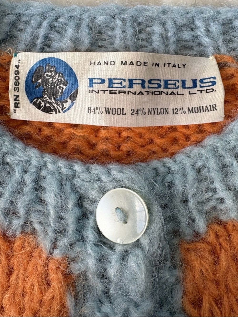 Perseus International Ltd Rare Vintage 1960s Wool & Mohair Italian Made Sweater - Picture 3 of 7